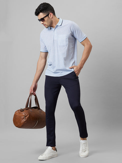 Mens Printed Formal T-Shirt With Half Sleeves And Spread Collar