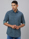 Men Blue Printed Sustainable Casual Shirt With Full Sleeves