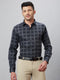 Mens Black Checked Casual Shirt Full Sleeve With Spread Collar