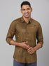 Men Olive Print Sustainable Casual Shirt