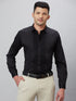 Mens Black Casual Shirt Full Sleeves With Spread Collar