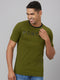 Men Green Printed Slim Fit Casual T-Shirt