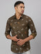 Men Olive Printed Sustainable Casual Shirt