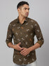 Men Olive Printed Sustainable Casual Shirt