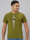 Men Green Typography Printed Casual T-Shirt