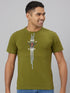 Men Green Typography Printed Casual T-Shirt