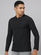 Men Black Solid Slim Fit Casual T-Shirt