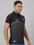 Men Black & White Printed Striped Casual T-Shirt