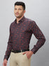 Mens Printed Casual Shirt With Full Sleeve And Spread Collar