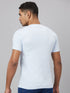 Men Light Blue Solid with Printed Logo T-Shirt