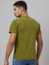 Men Green Typography Printed Casual T-Shirt