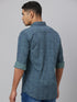 Men Blue Printed Sustainable Casual Shirt With Full Sleeves