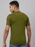 Men Green Printed Slim Fit Casual T-Shirt