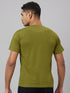 Men Olive Typography Casual T-Shirt