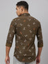 Men Olive Printed Sustainable Casual Shirt