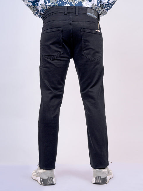 Mens Black Mid Rise Stretchable Casual Jeans