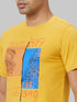 Men Yellow Typography Casual T-Shirt