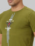Men Green Typography Printed Casual T-Shirt