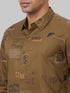 Men Olive Print Sustainable Casual Shirt