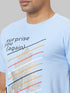 Men SKY Blue Typography Printed Casual T-Shirt