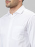 Mens White Solid Casual Shirt Full Sleeve With Spread Collar