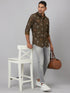 Men Olive Printed Sustainable Casual Shirt