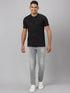 Men Black Solid Lounge Casual T-Shirt With Full Sleeves