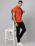 Men Orange Solid Slim Fit Polo T-Shirt