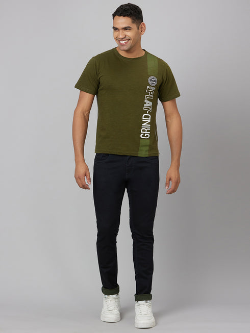 Men Green Printed Sustainable Casual T-Shirt