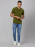 Men Green Printed Slim Fit Casual T-Shirt