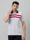 Mens Striped Casual T-Shirt With Half Sleeves And Spread Collar