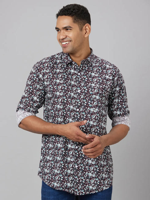 Men Multi Floral Print Sustainable Casual Shirt Full Sleeves