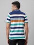 Mens Muticolor Striped Formal T-Shirt with Half Sleeves And Spread Collar