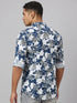 Men Blue & White Floral Print Sustainable Casual Shirt