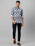 Mens Multicolour Geometric Printed cotton Linen Opaque Casual Shirt