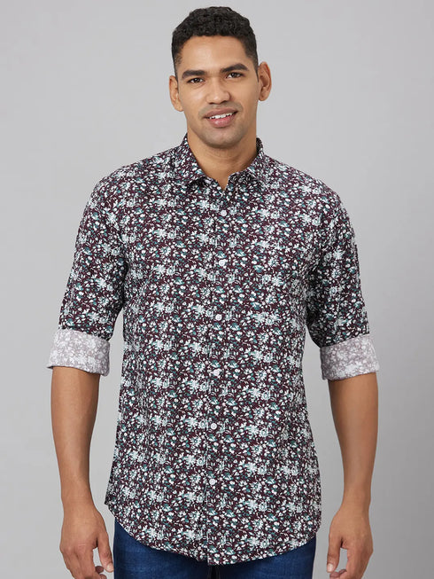 Men Multi Floral Print Sustainable Casual Shirt Full Sleeves