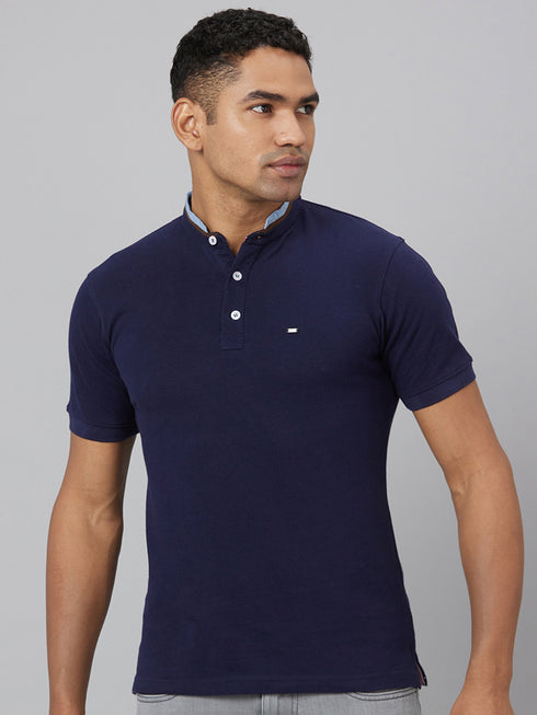 Men Navy Blue Solid Lounge T-Shirt