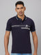 Men Navy Blue Solid Lounge T-Shirt With Printed Logo