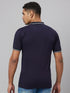 Men Navy Blue Solid Lounge T-Shirt With Printed Logo