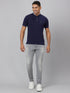 Men Navy Blue Solid Lounge T-Shirt