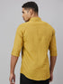 Men Mustard Solid Sustainable Casual Shirt With Spread Collar