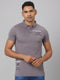 Men Grey Solid Lounge With Printed Logo T-Shirt