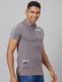 Men Grey Solid Lounge With Printed Logo T-Shirt