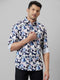 Mens Multicolour Geometric Printed cotton Linen Opaque Casual Shirt