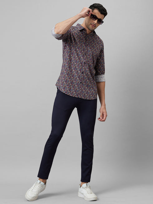 Men Multicolour Paisley Printed Casual Shirt Full Sleeves With Spread Collar