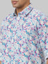 Men Sky Color Floral Print Sustainable Casual Shirt