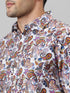 Mens Multicolour Printed Casual Shirt Full Sleeves With Spread Collar