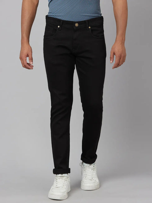Men Black Slim Fit Mid-Rise Clean Look Jeans