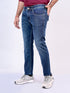 Mens Blue Mid Rise Regular Fit Stretchable Jeans