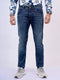 Mens Blue Mid Rise Stretchable Jeans